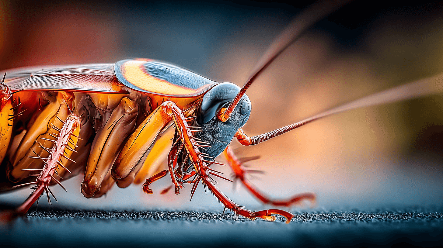 Close-up of a cockroach – pest targeted in professional pest control services