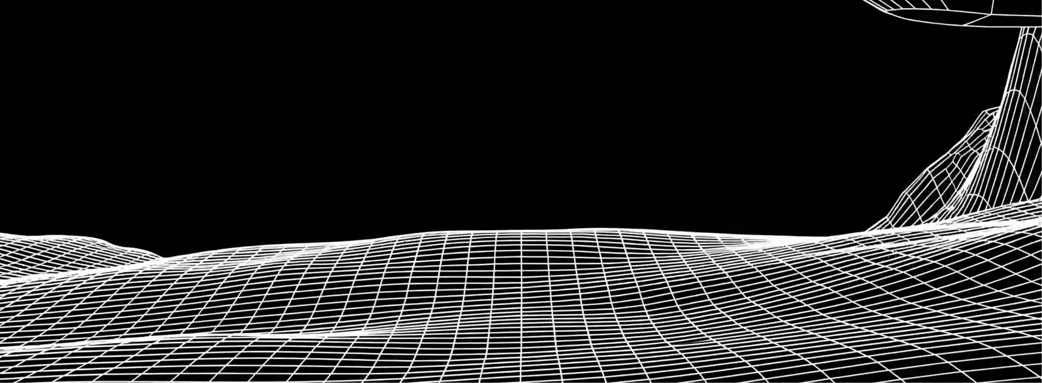 wireframe land with grass