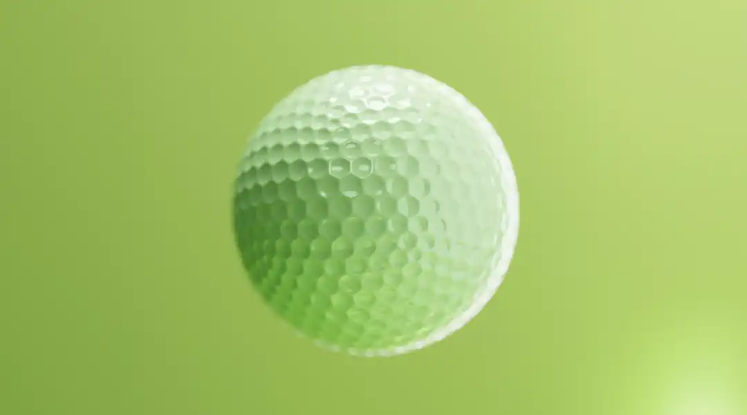 Season Golf image featuring a bright green golf ball on a green background