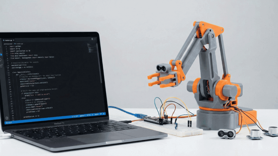 python coding with robotic arm