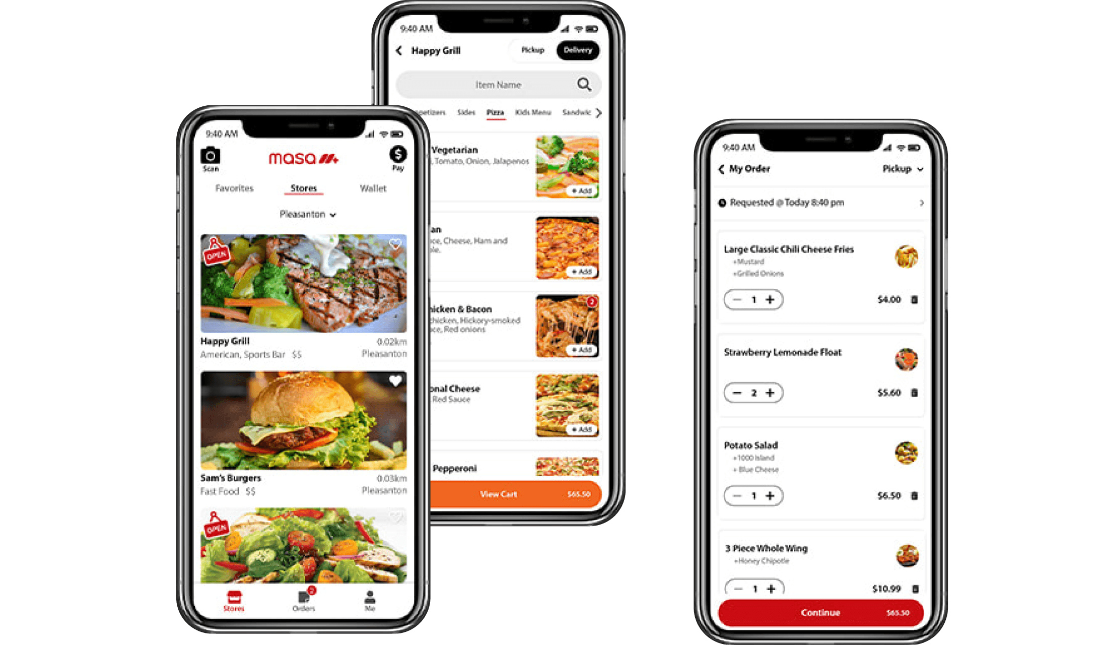 MASA order page process