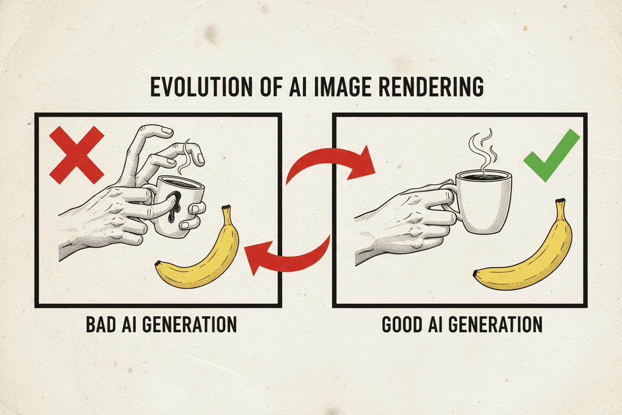 Bad AI image generation vs. good AI image generation