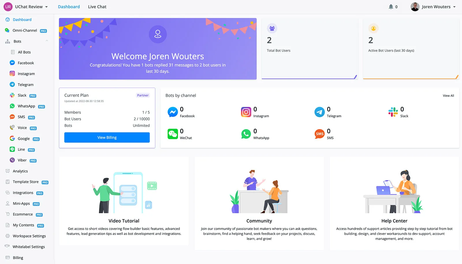 UChat Dashboard