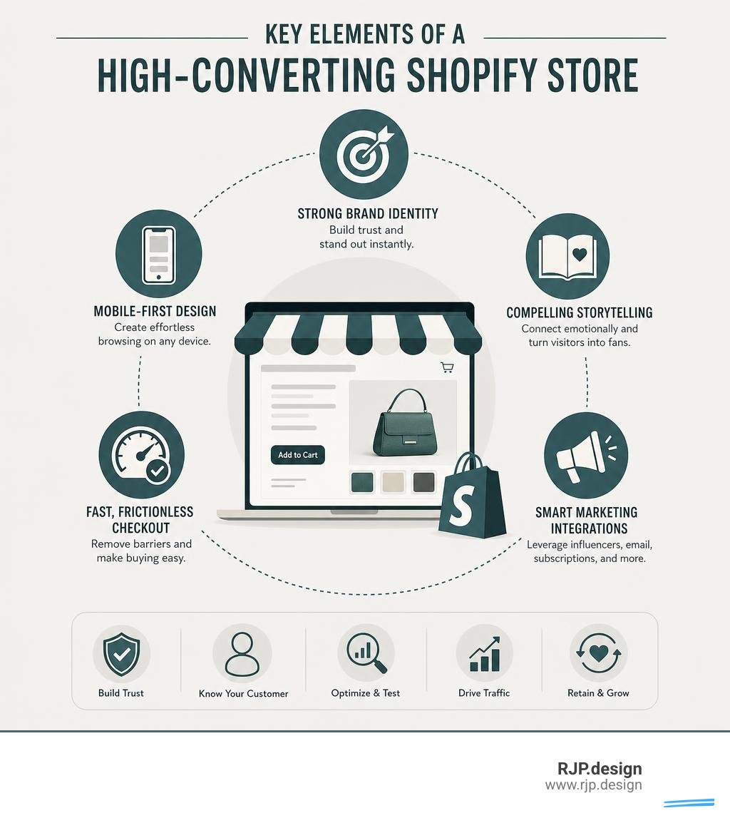 Key elements of a high-converting Shopify store infographic infographic
