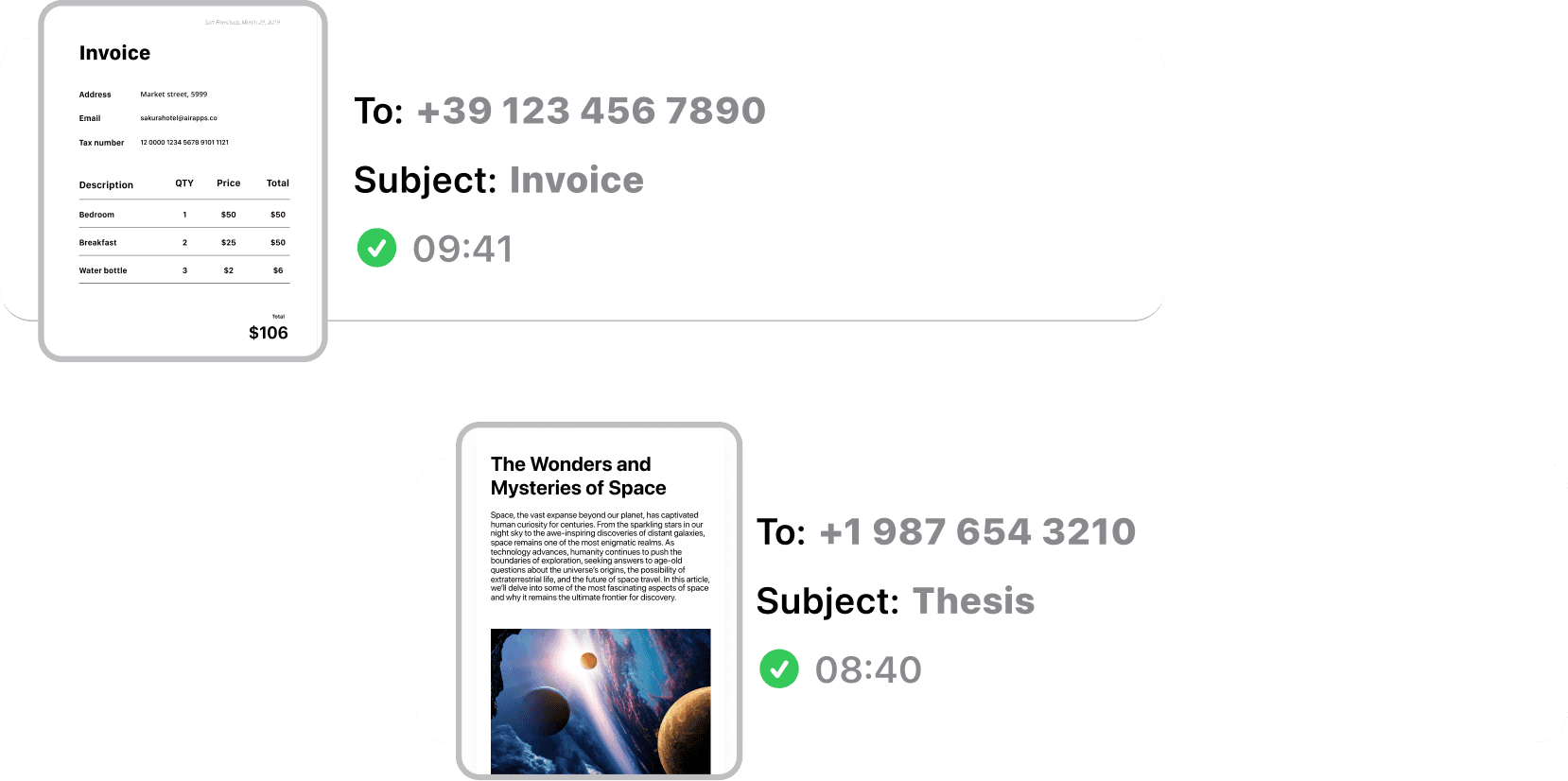 Track sent fax history