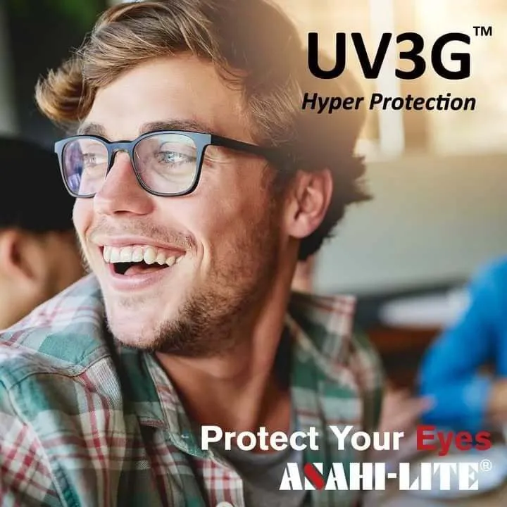 Man wearing Asahi-lite lenses looking satisfied