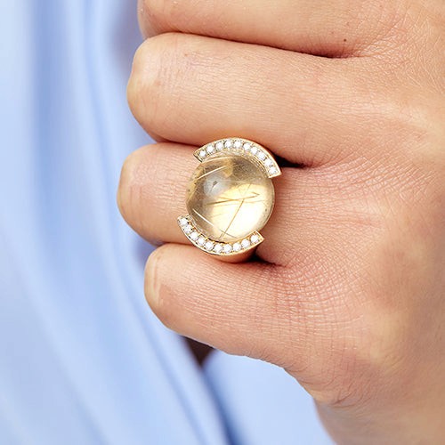 Cartier’s rutilated quartz cocktail ring