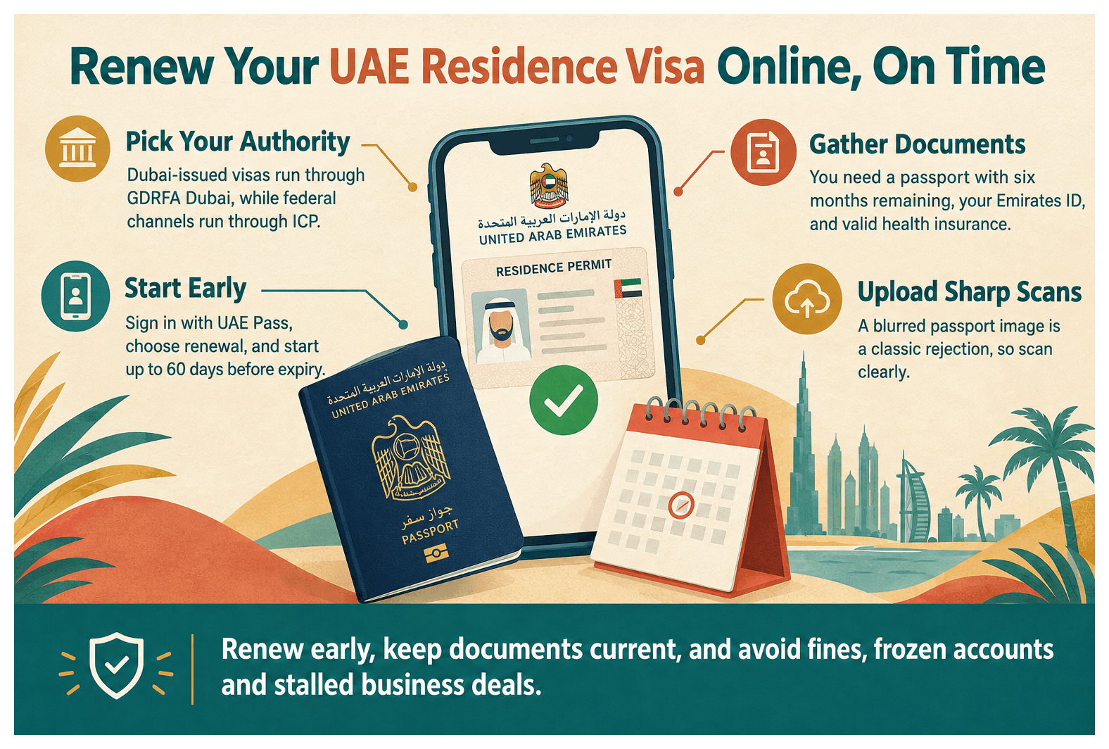 Infographic: How to Renew Your UAE Residence Visa Online