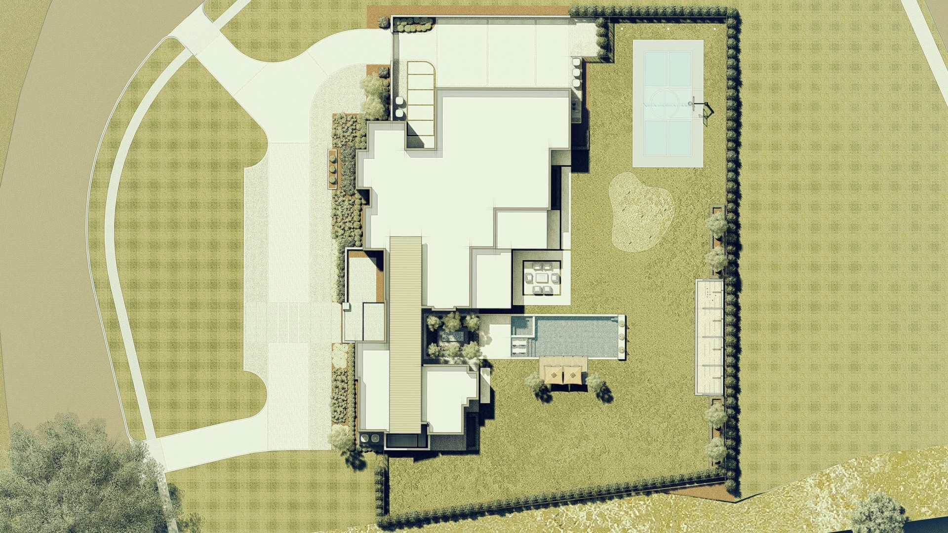 Landscape site plan detail for a Montrachet project — Blount Designs