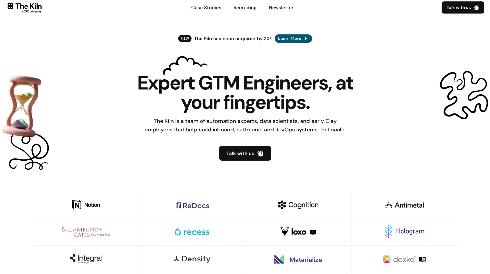 The Kiln homepage: Clay implementation agency for GTM teams