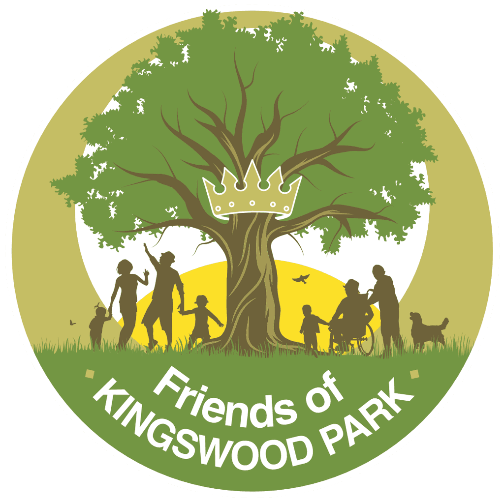 Circular logo featuring a large tree with a crown, people and a dog, labeled "Friends of Kinchwood Park."