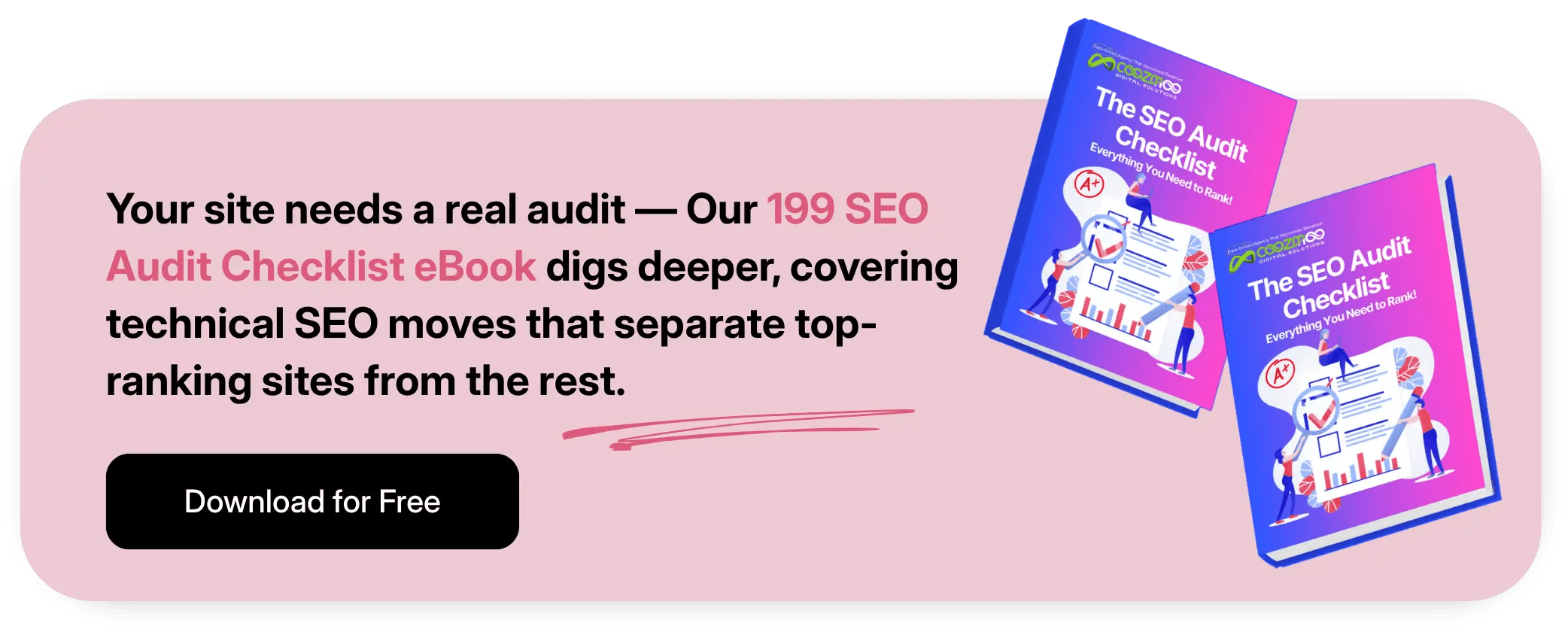 Call-to-action for SEO Audit Checklist Ebook
