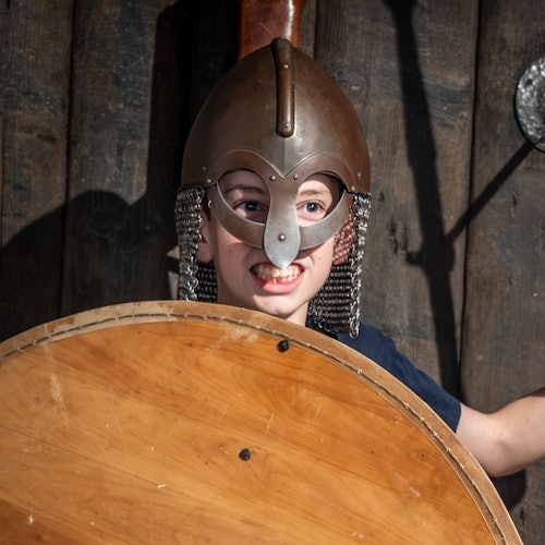 Child with Viking gear