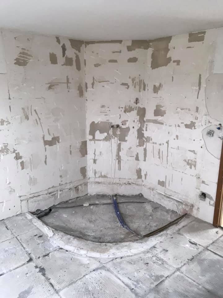 unfinished shower