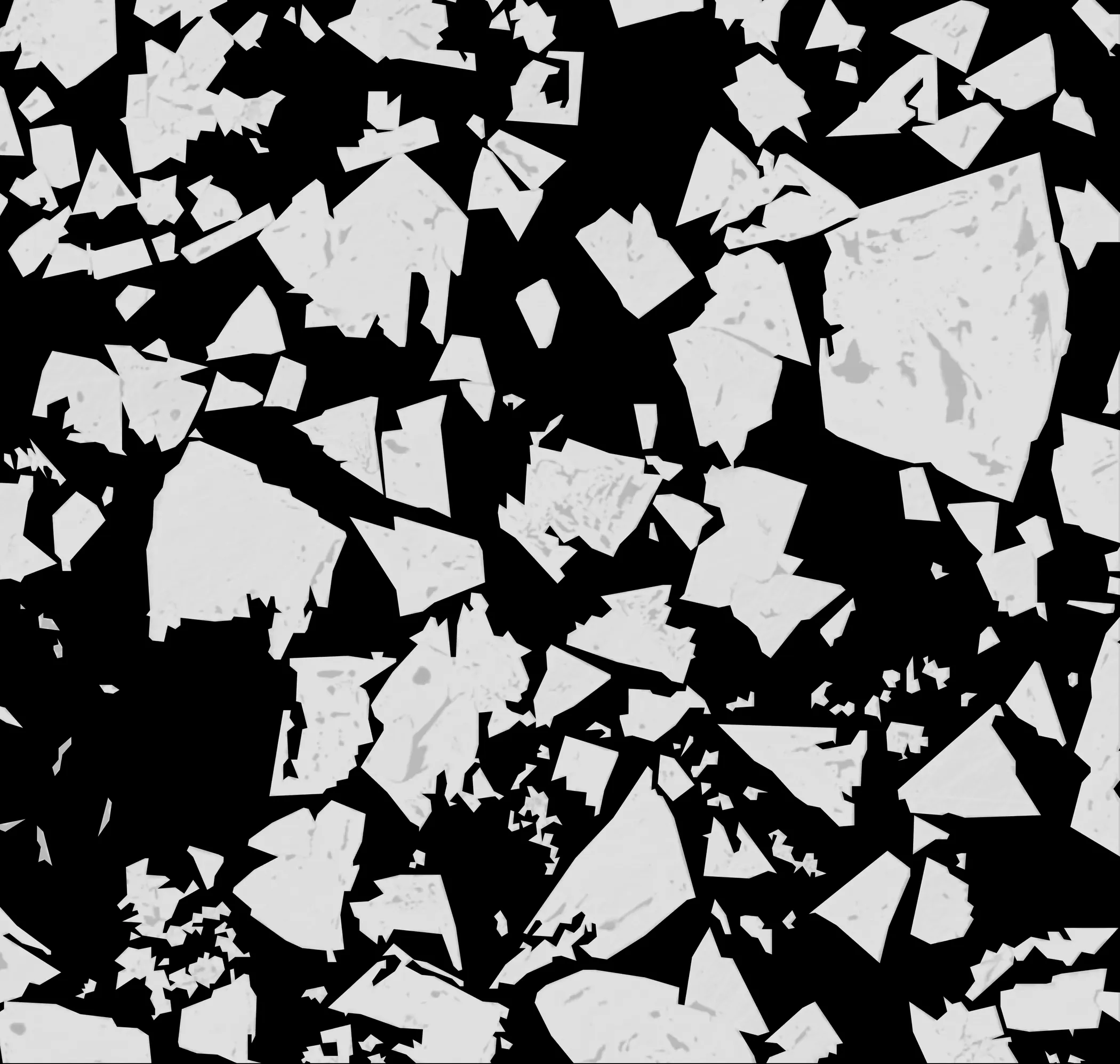 Micrograph of cemented carbide showing angular tungsten carbide grains in a metal binder
