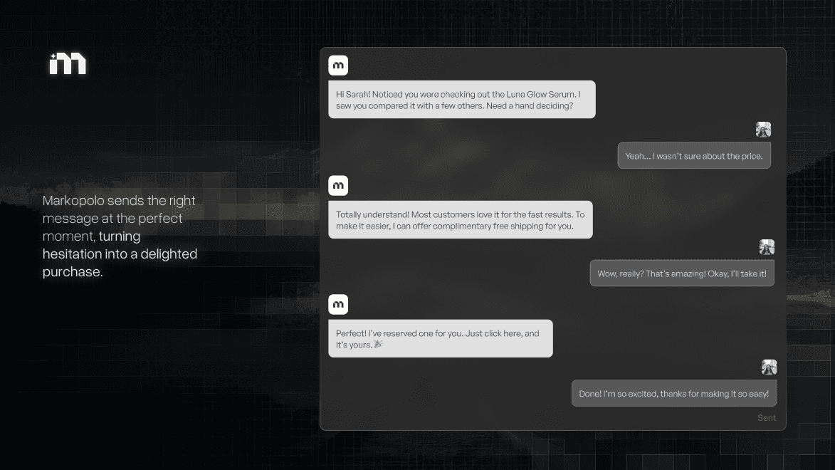 Markopolo AI's WhatsApp marketing automation example