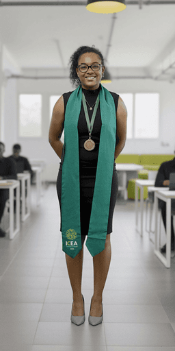 Portrait d'un étudiant de l'ICEA Martinique en centre-ville, illustrant l'insertion de l'école supérieure au cœur de la vie économique locale.