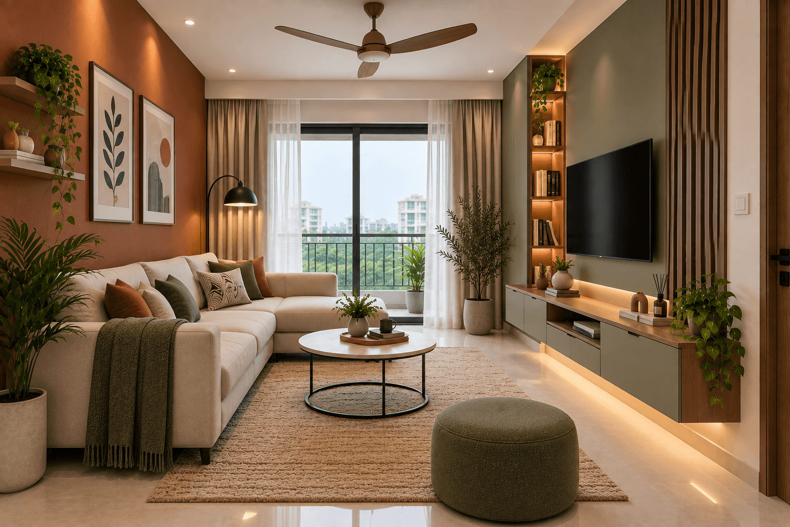 Living Room Light and Open
