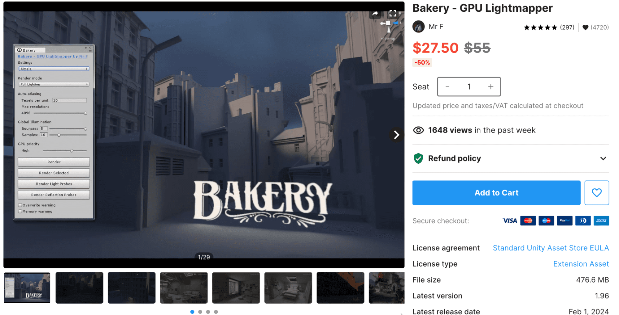 Bakery offers a GPU-accelerated lightmapper that significantly speeds up the baking process.