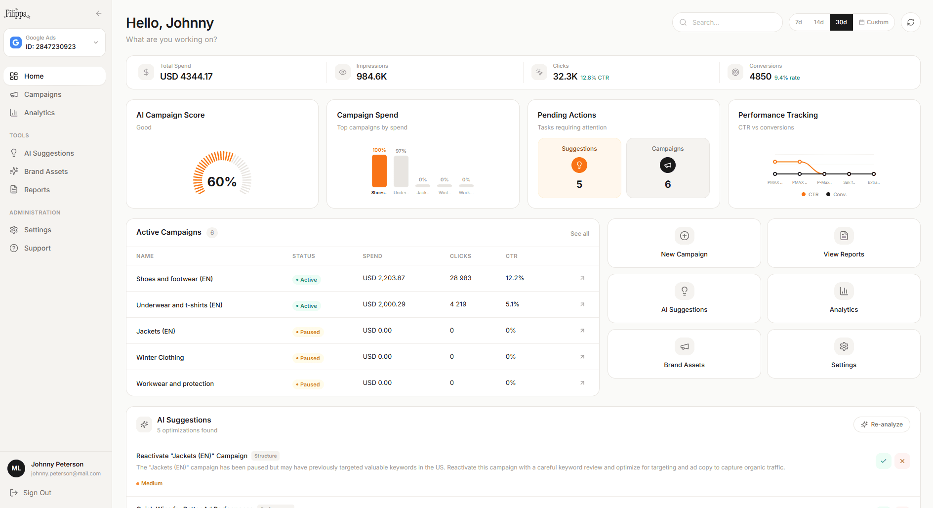 An image of Dreelio's dashboard