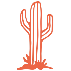 Stylized orange cactus logo for Carnesa Churrascaria Brasiliana,  with locations in Carnesa Roma,  Ibiza