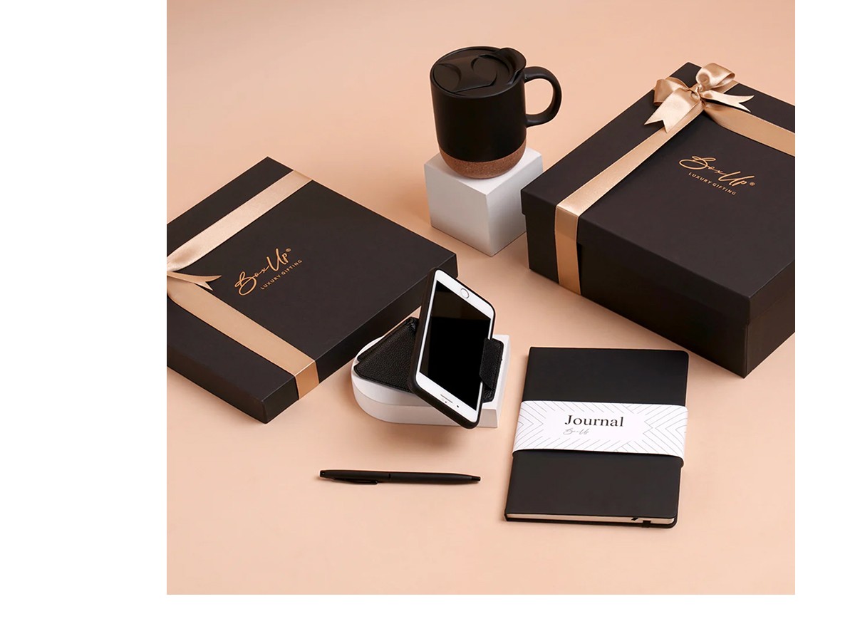 This image represents Edikt Media’s corporate gifting solutions — offering premium hampers and customized branded merchandise to build stronger business connections.