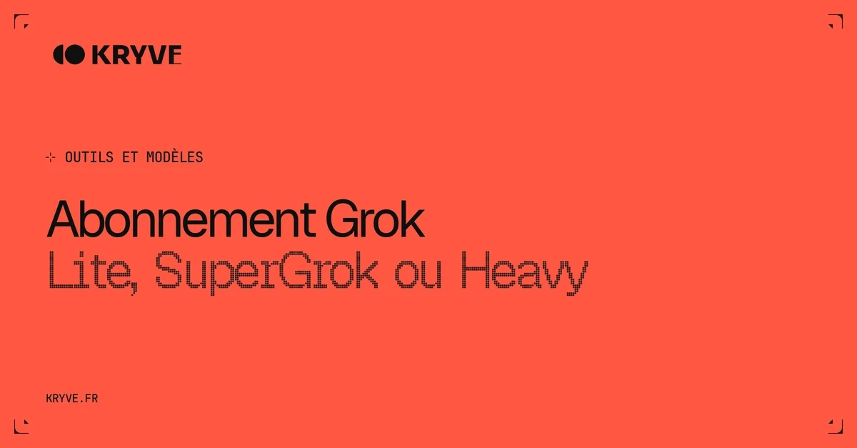 Abonnement Grok : couverture Kryve, catégorie Outils et modèles