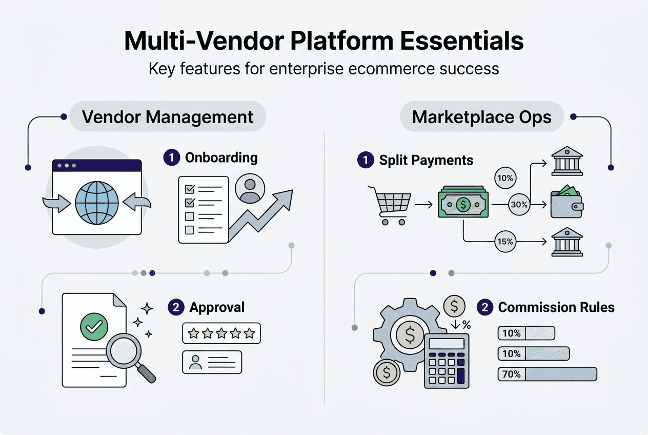 Infographic multi-vendor ecommerce essentials