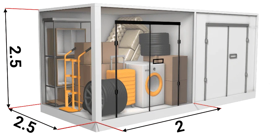 Size of Large self storage unit.