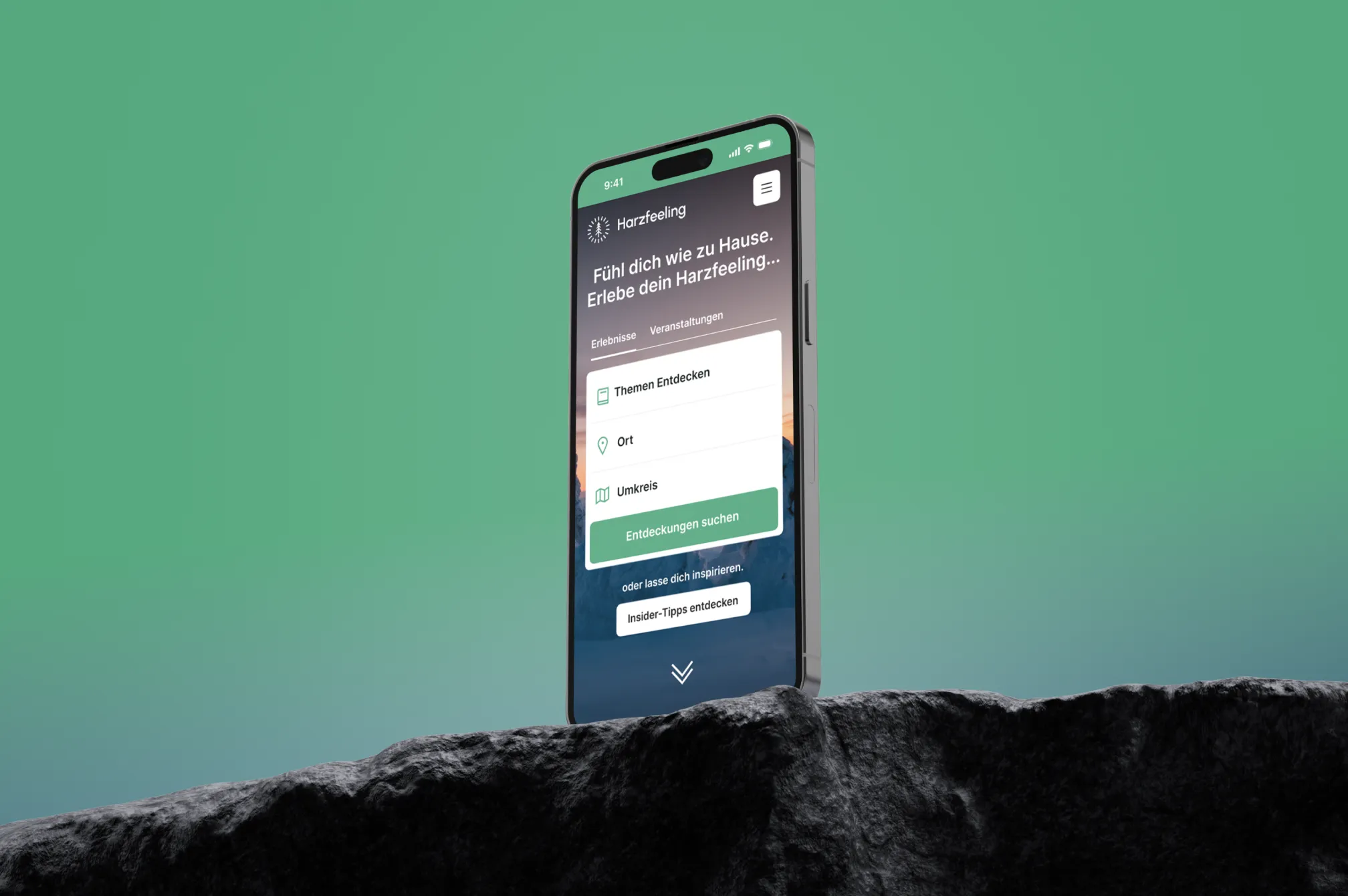 A Mockup of the Harzfeeling Website