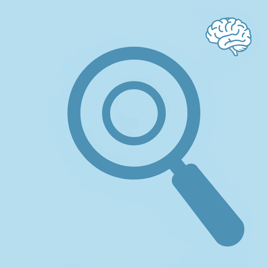 Magnifying glass focusing on buyer fears and decision-making concerns