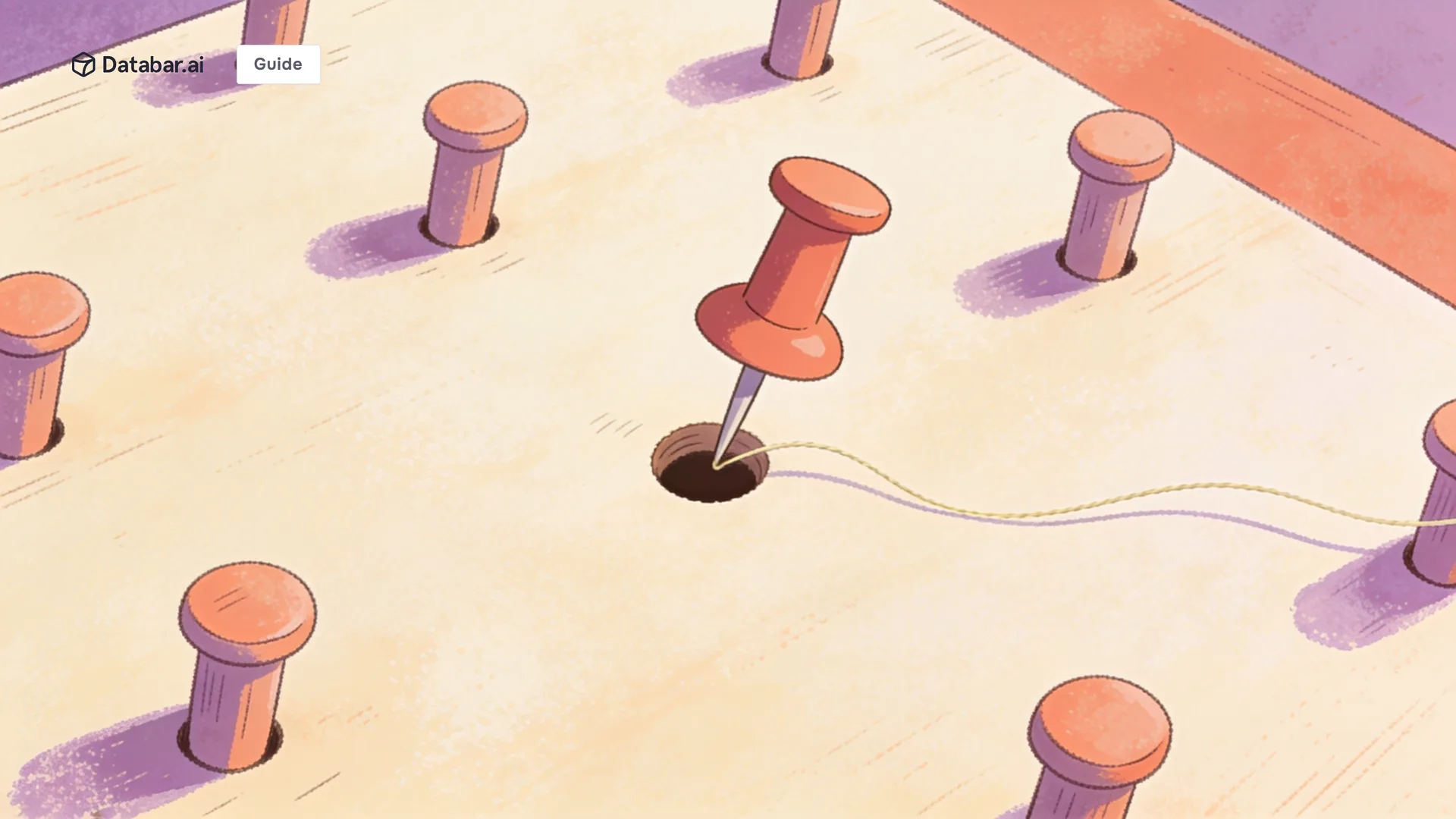 Illustration of a pegboard where one peg has been lifted and moved to a new hole, a thread trailing behind — Job Change Signals: Catch Warm Leads Before Your Competitors