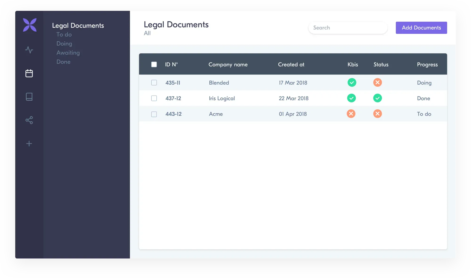 Legal documents display within Forest Admin.