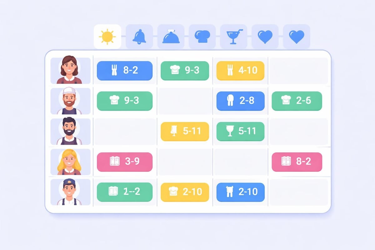 Excel schedule grid layout