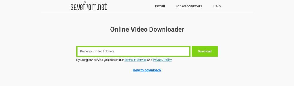 Savefrom.net online video downloader