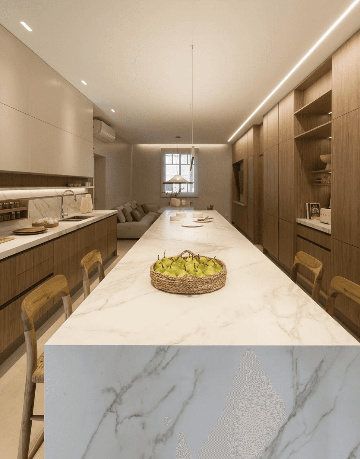 Free Framer Template - Modern restaurant interior with wooden accents, large windows, and cozy seating arrangements. Warm lighting creates ambiance.