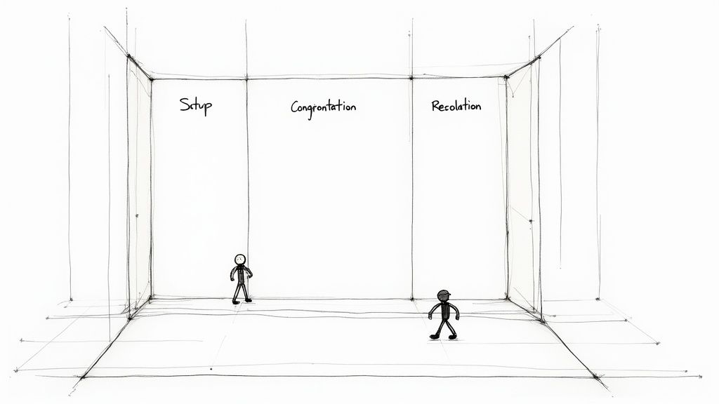 Screenshot of Final Draft 13 scriptwriting software in dark mode, showing formatted dialogue and scene headings