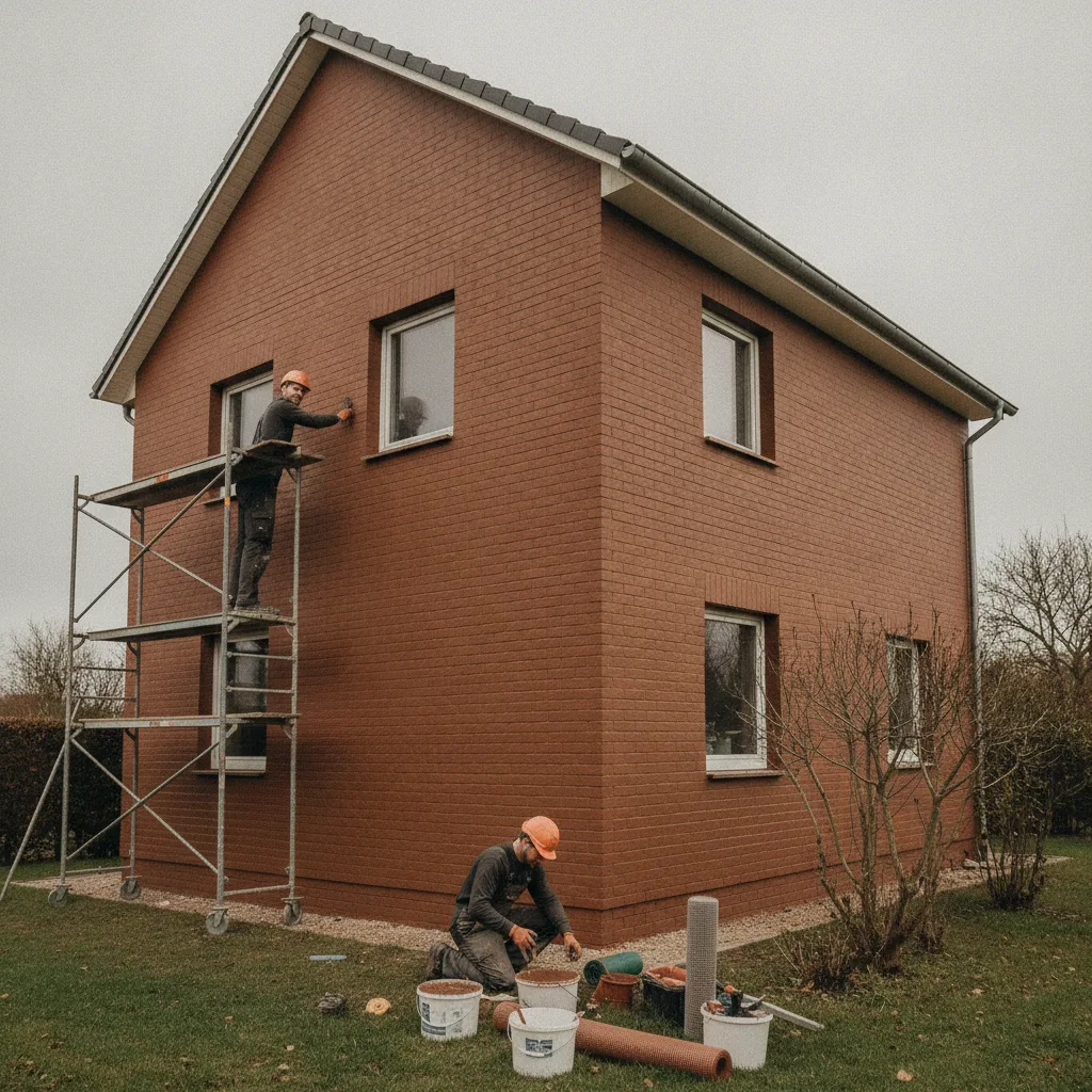 enduit ITE couleur brique Nord