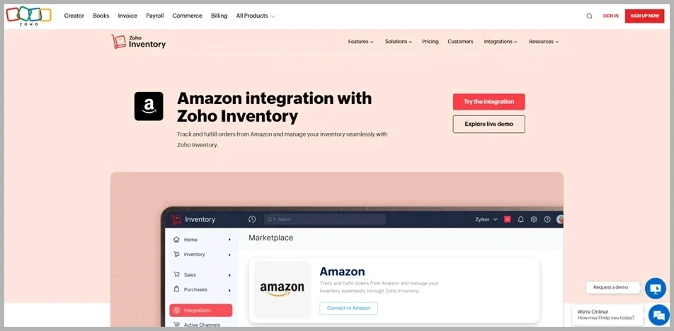Zoho Inventory management tool homepage @@ Zoho Inventory management tool homepage