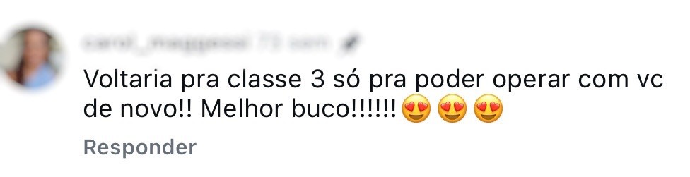 Print de depoimento de paciente