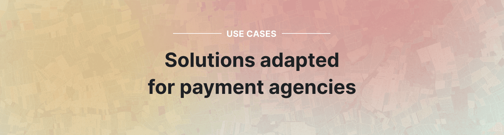 Solutions adapted for payment agencies