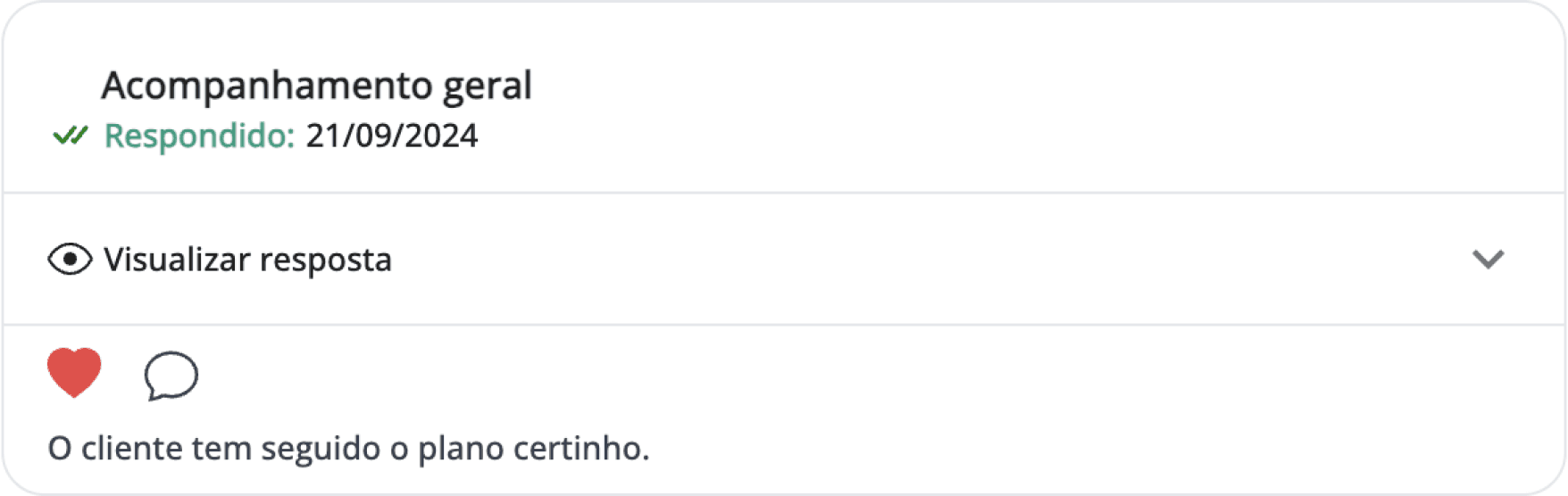 Mensagem de um Cliente