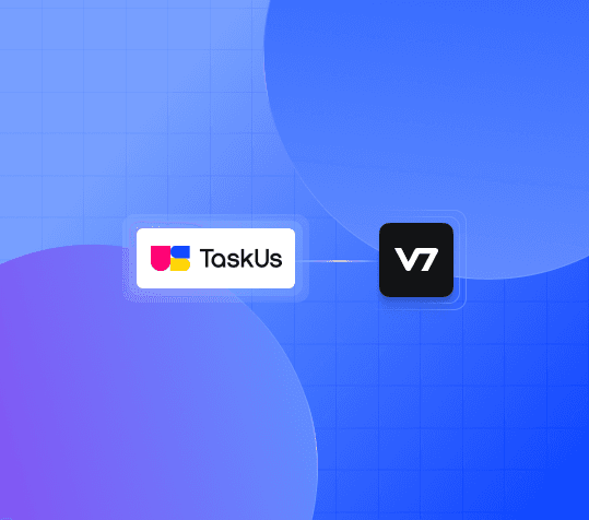 TaskUs and V7 Logos together