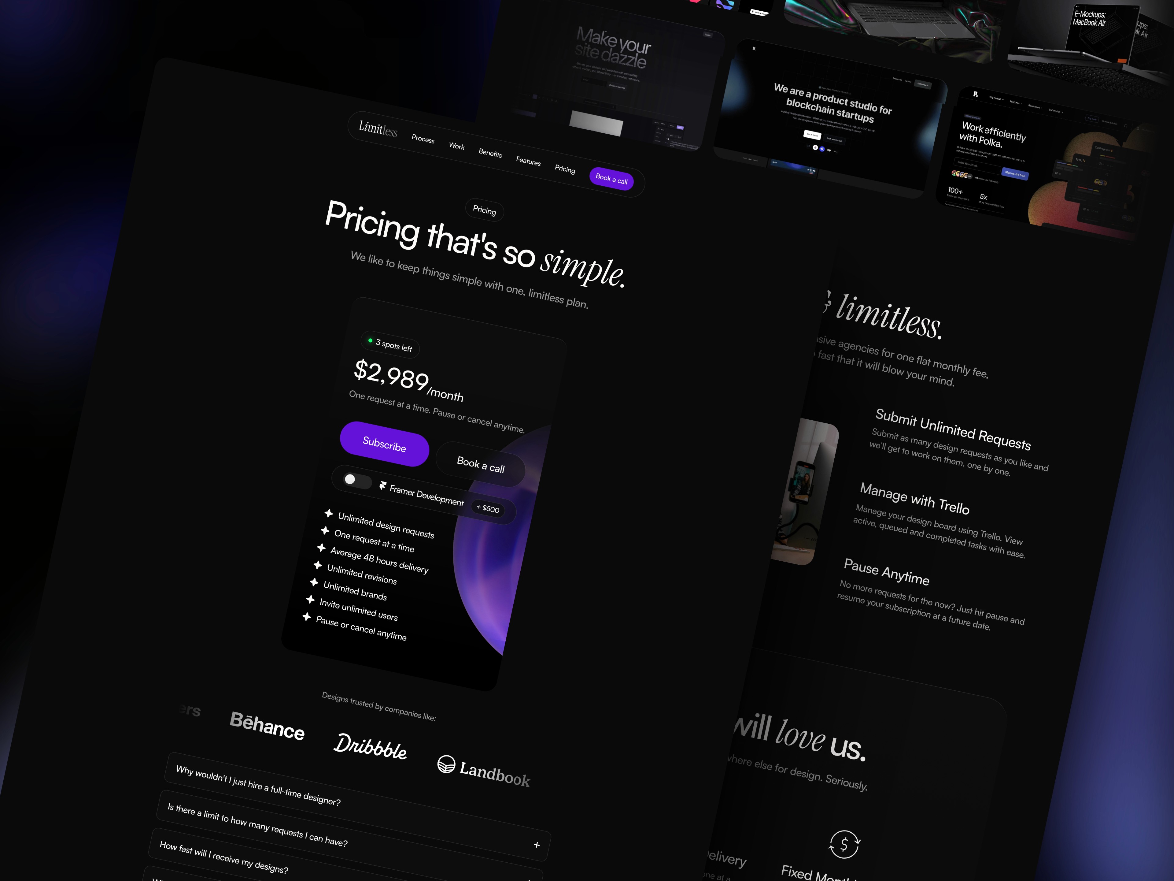 Screenshot of Limitless template