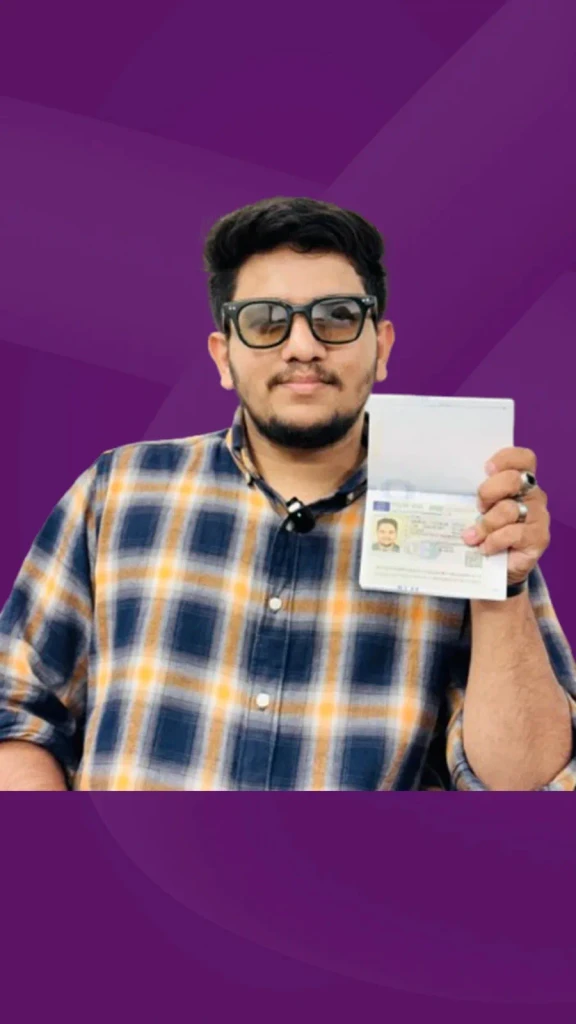 Student showing Czech Republic student visa at Ahoy Consulting office