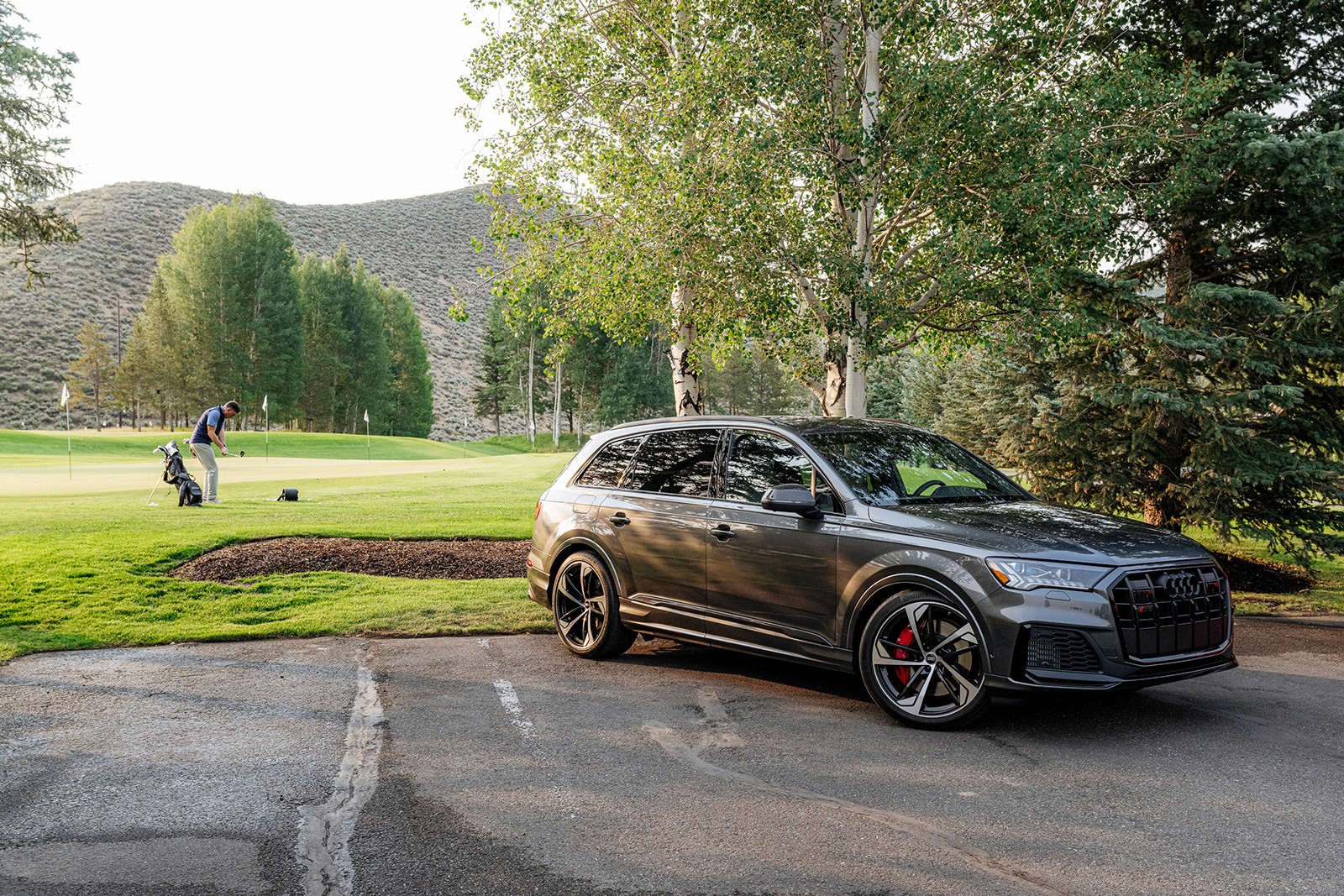 Golfing next to Audi