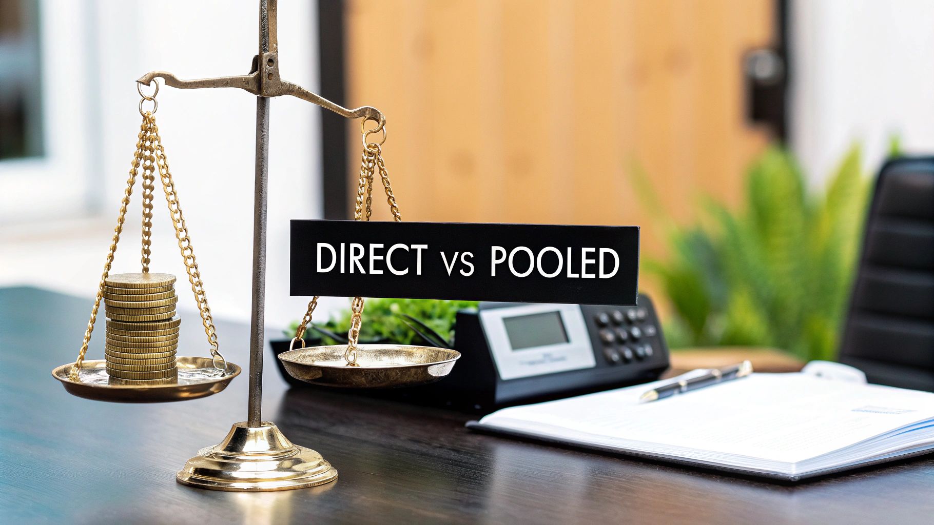 A visual comparison of different investment vehicles on a digital screen, symbolizing the choice between managed accounts, mutual funds, and ETFs.
