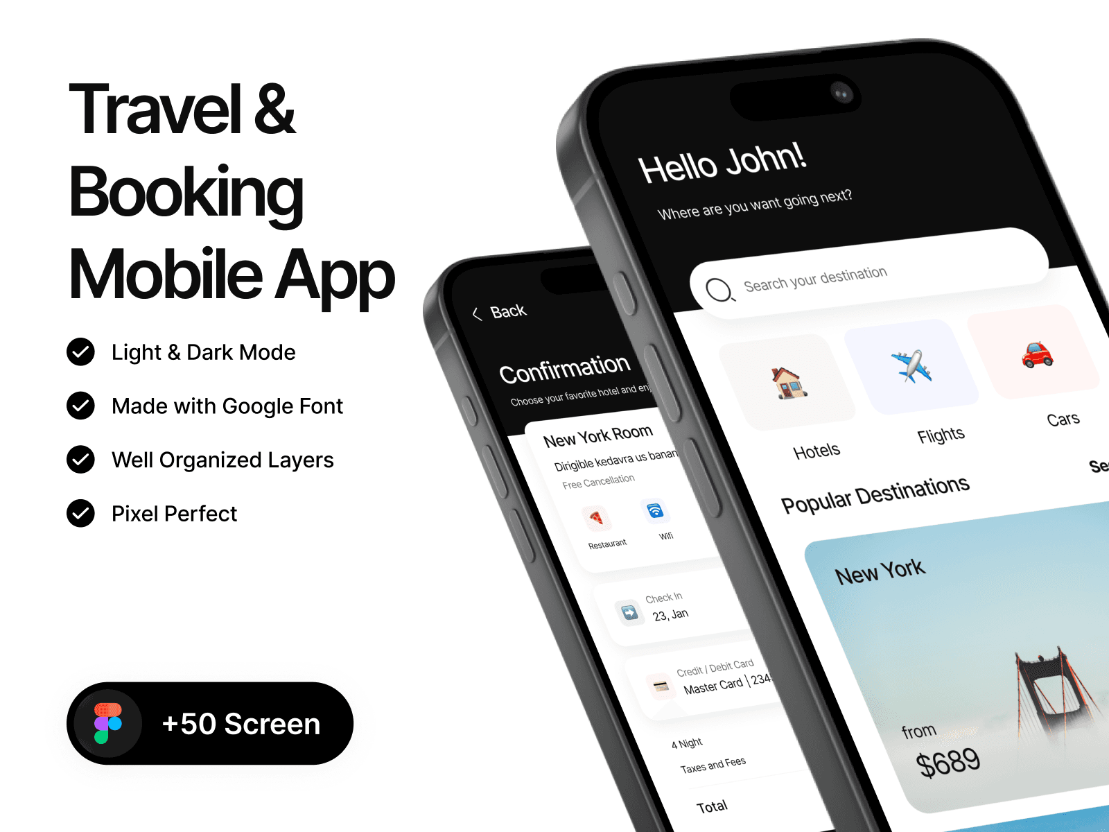 Booky travel booking mobile app template with vibrant travel imagery and intuitive UI