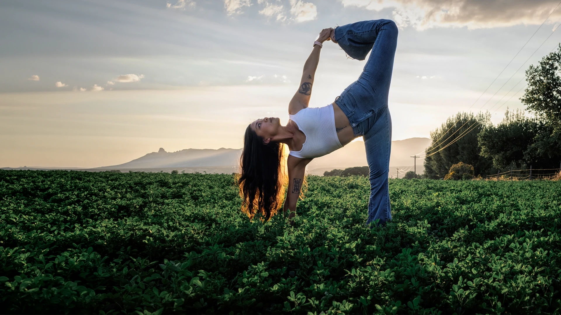 Woman practicing Yoga