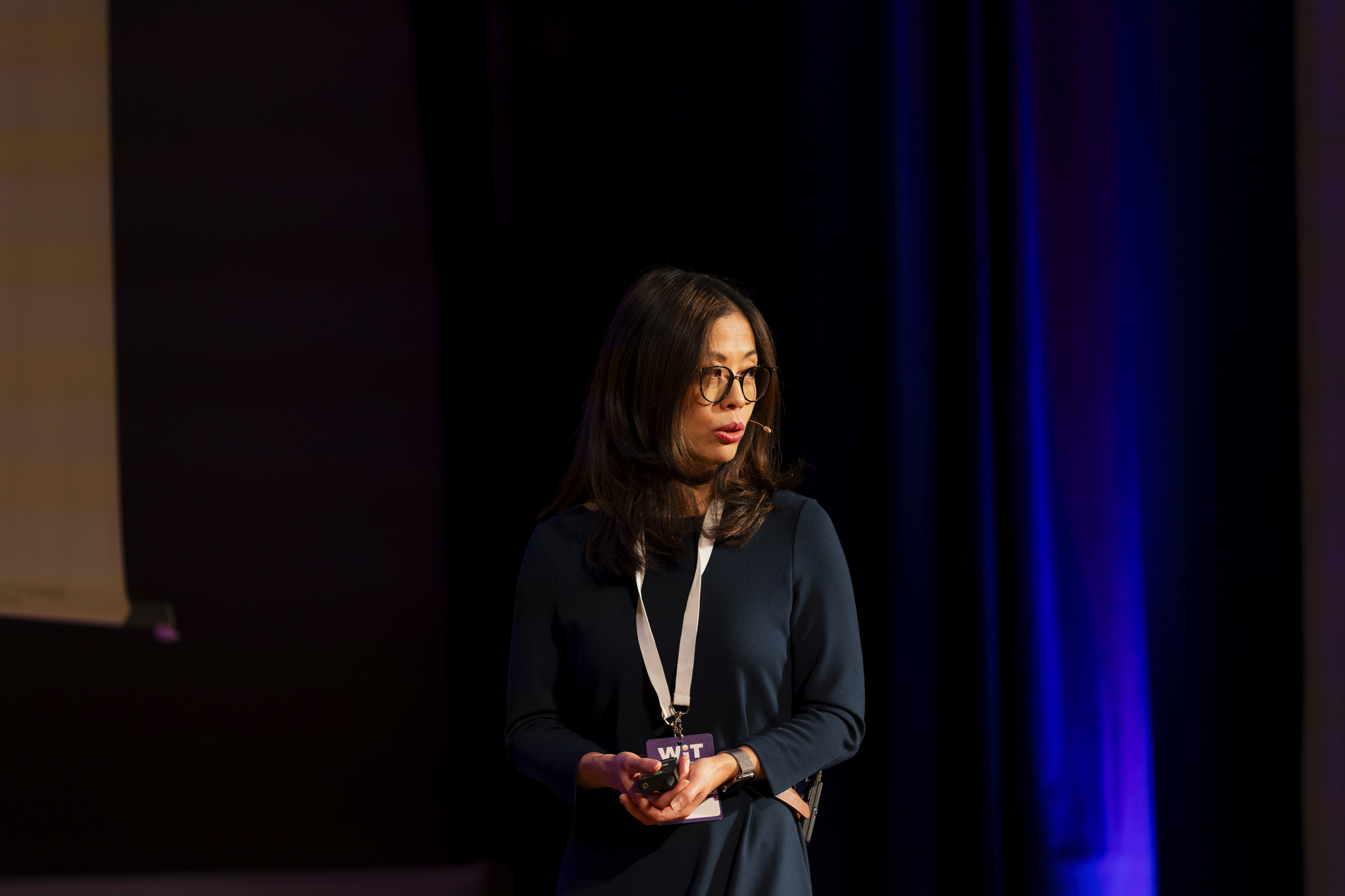 Presenter on the stage